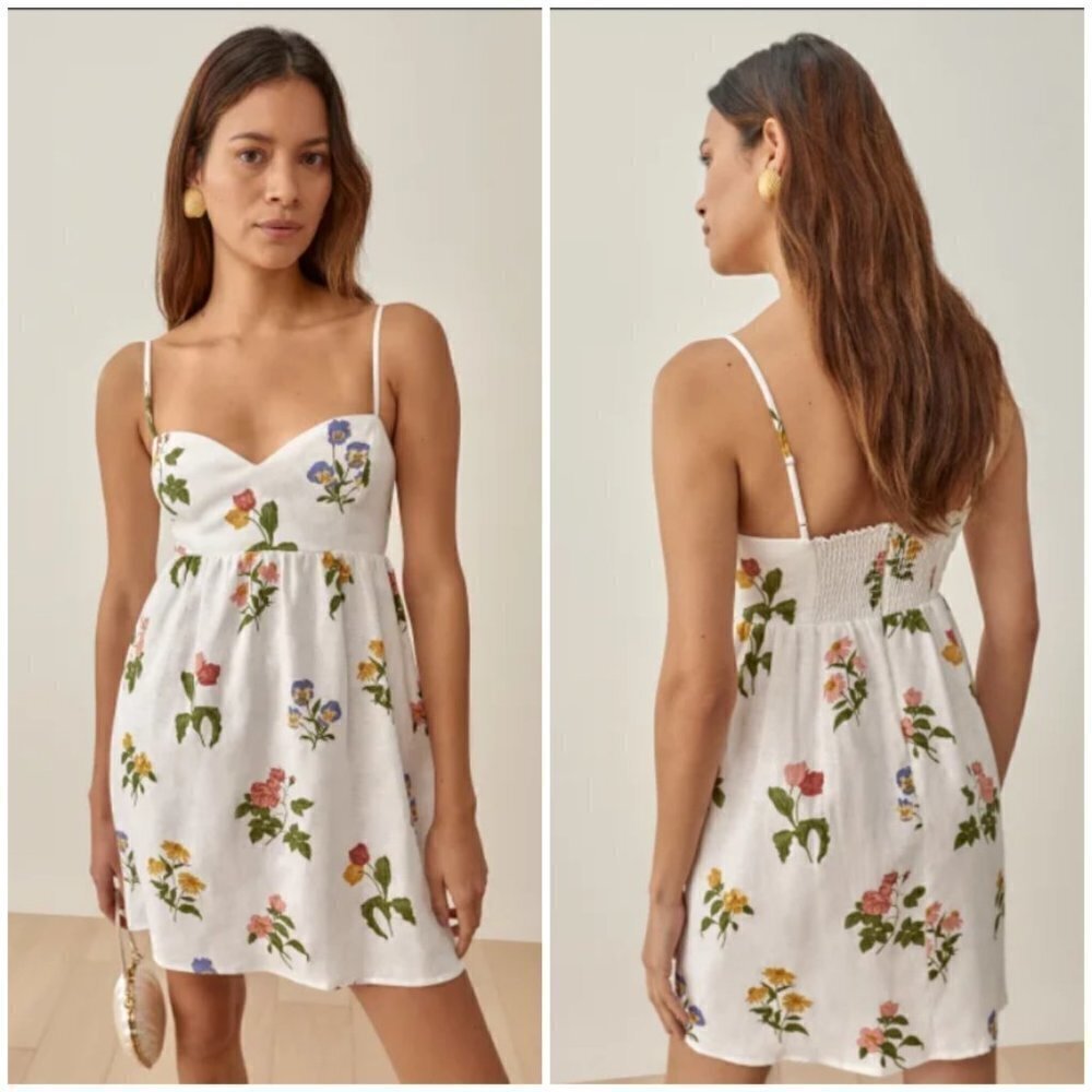 💕REFORMATION💕 Martin Linen Dress ~ Botanical 10 NWT - Picture 1 of 15